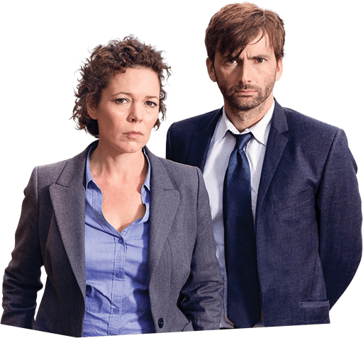 Image of Olivia Colman as DS Ellie Miller and David Tennant as DI Alec Hardy