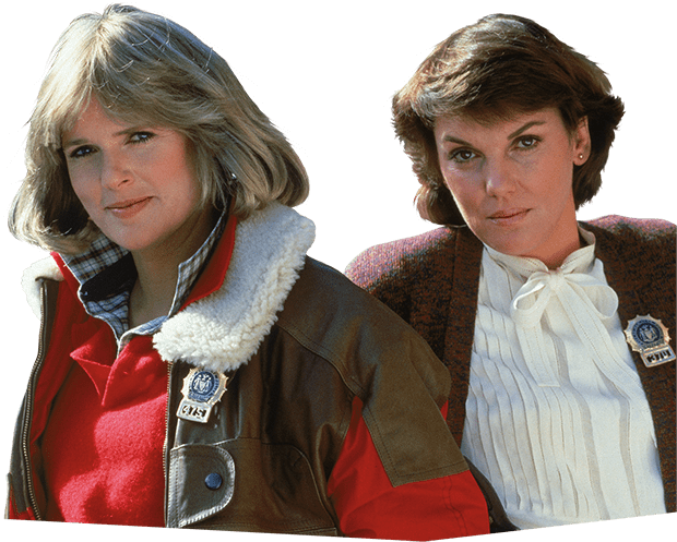 Image of Sharon Gless as Detective Christine Cagney and Tyne Daly as Detective Mary Beth Lacey